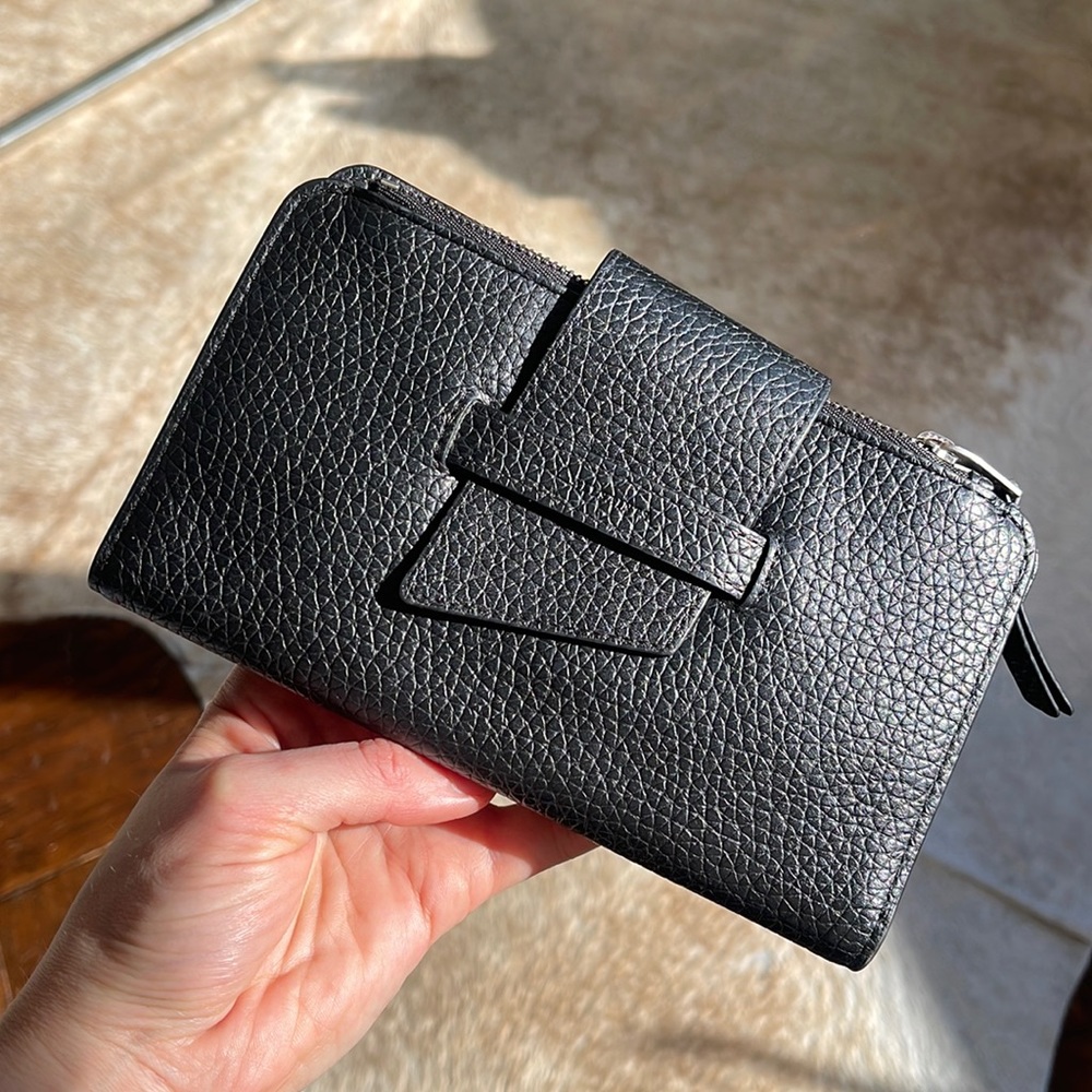 Black AllSaints Ray Leather Wallet